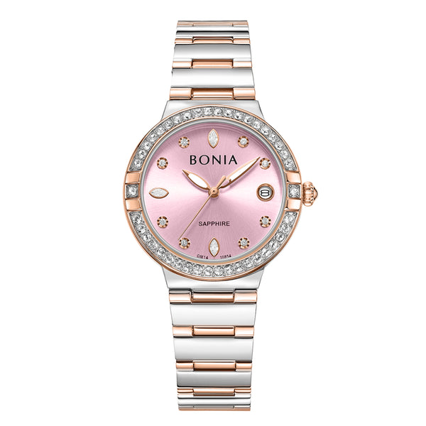 Bonia Elegance Bracelet Pink Dial B10854-2677S Women