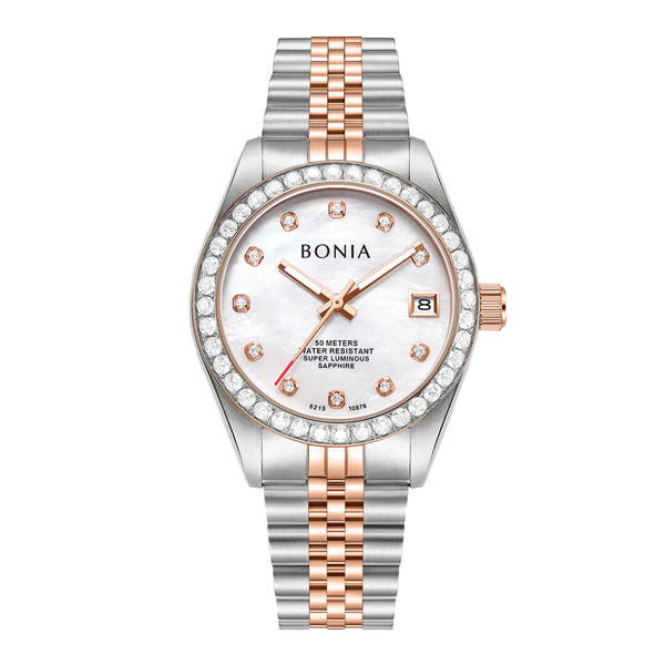 Bonia Noble Automatic White Dial B10876-2657S Women