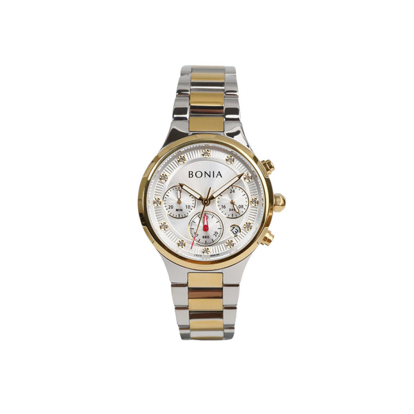 Bonia Silver Gold Chronograph B195-2117C Women