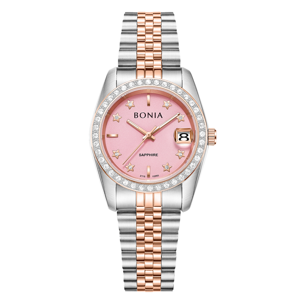 Bonia Noble Star Hour Pink Dial B10550-3679S Women