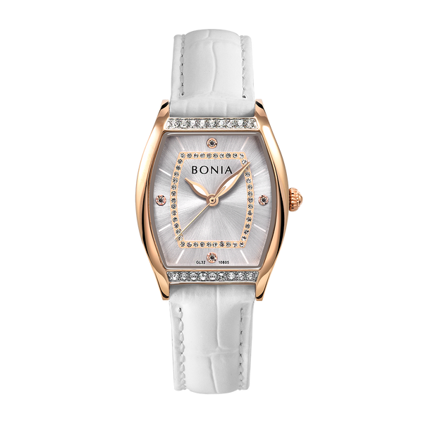 Bonia Curved Tank White Leather B10805-2517S Women