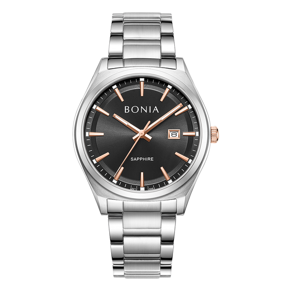 Bonia Elegance Bracelet Black Dial B10863-1332 Men