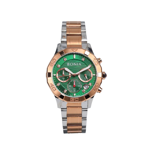 Bonia Rosegold Green Chronograph BR193-2697C Men