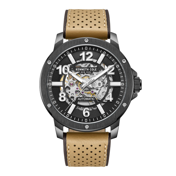 Kenneth Cole Men's Leather Automatic Watch KCWGE0013105