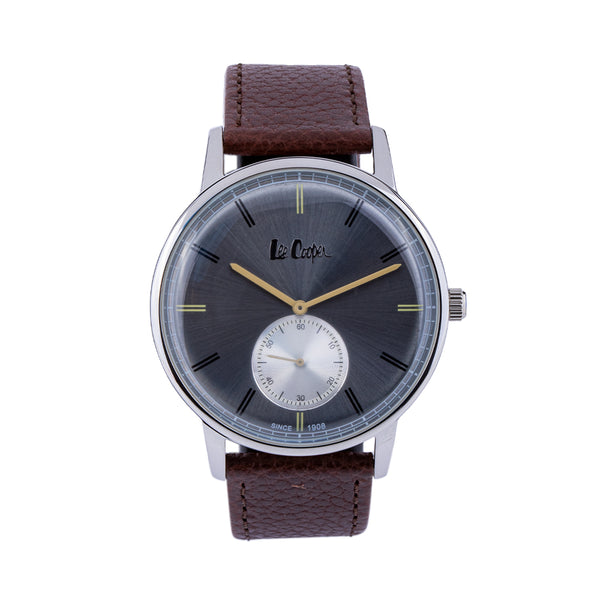 Lee Cooper LC06673.362 Men Silver Brown Analog