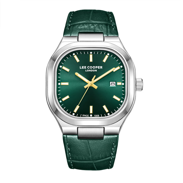 Lee Cooper Classic Analog Green Leather LC08179.375 Men