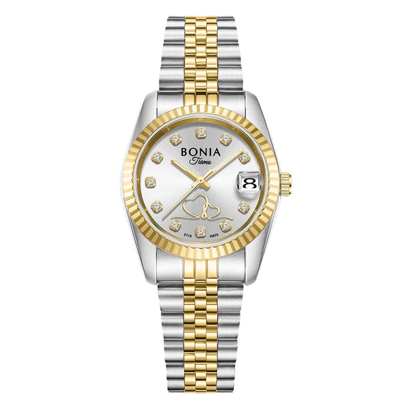 Bonia Tiamo Silver Dial Stainless Steel Analog B10873-2117 Women